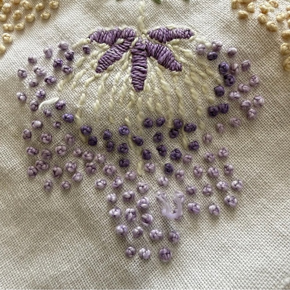 Vintage Hand-Embroidered Table Topper • 32” x 32” - Picture 8 of 10